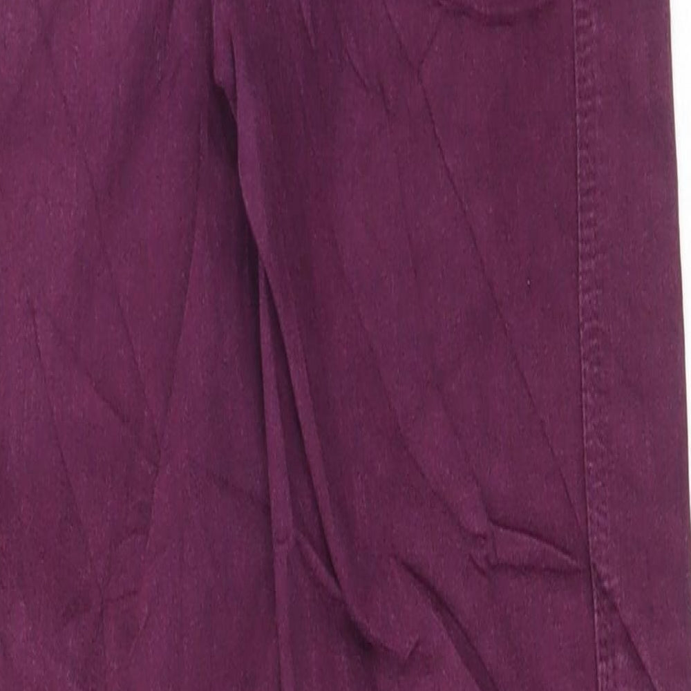 Marks & Spencer Womens Purple Cotton Skinny Jeans Size 6 L28 in Regular Button