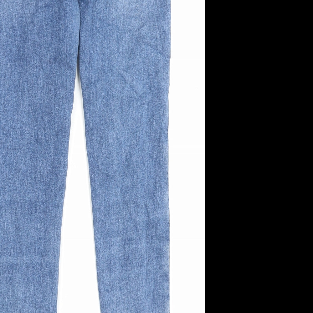 Marks and Spencer Womens Blue Cotton Skinny Jeans Size 8 L26 in Regular Button