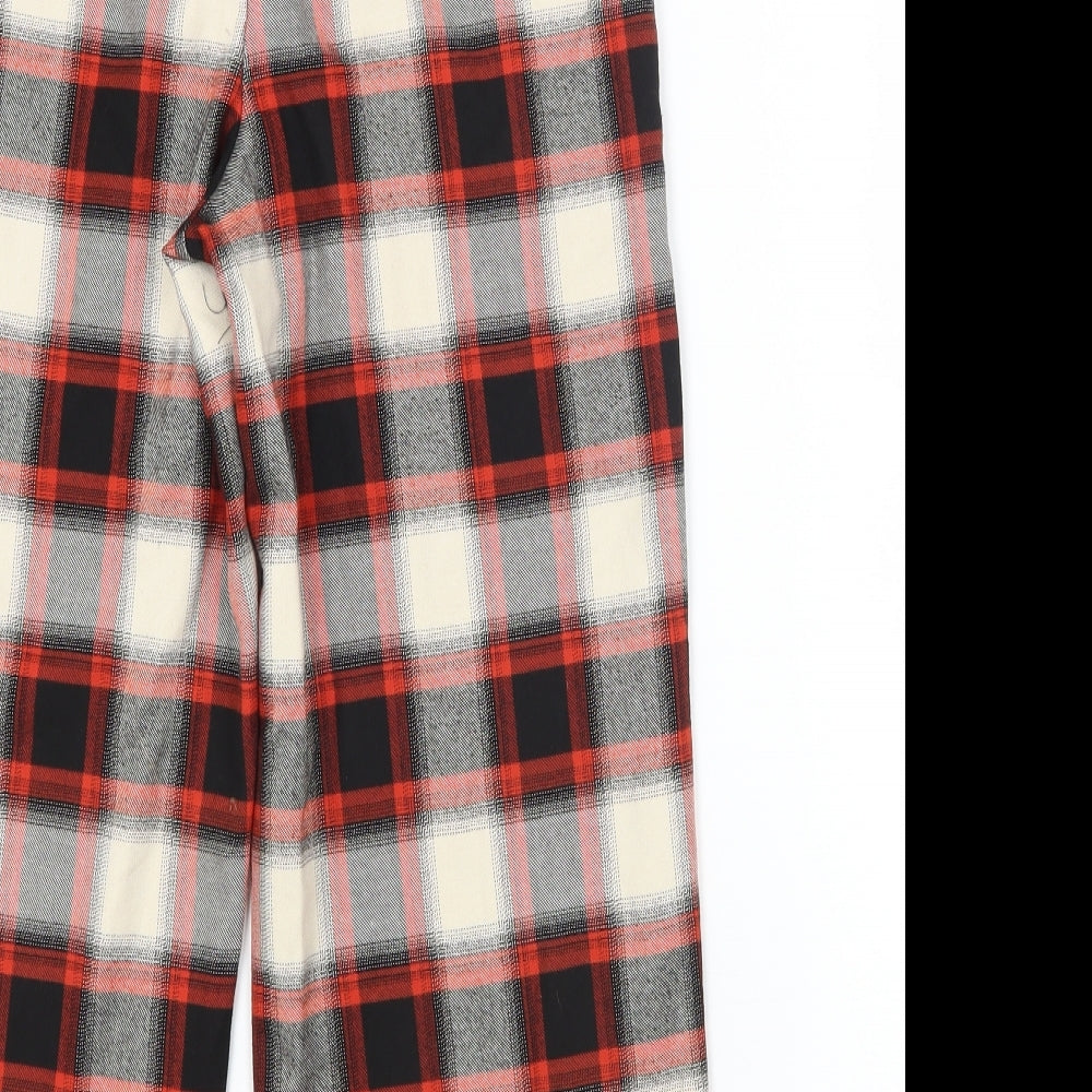 LIGHT BEFORE DARK Womens Multicoloured Check Polyester Trousers Size XS L22 in Regular Button
