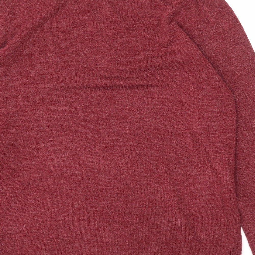 Cedarwood State Mens Purple Round Neck Acrylic Pullover Jumper Size L