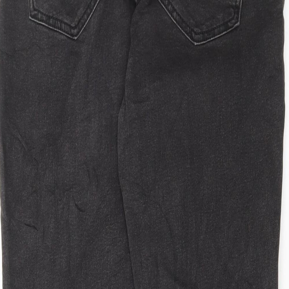 Marks & Spencer Womens Grey Cotton Skinny Jeans Size 10 L26 in Regular Button
