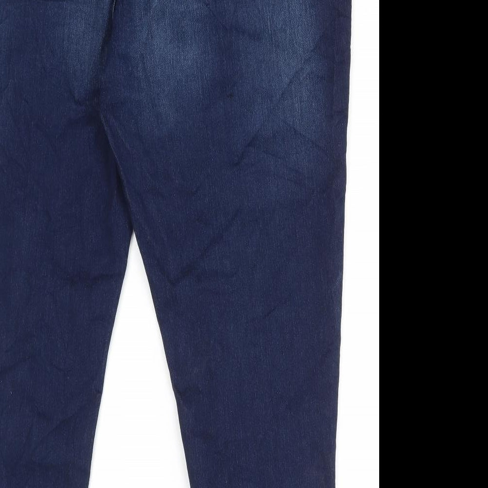 Marks and Spencer Womens Blue Cotton Skinny Jeans Size 22 L27 in Regular Button