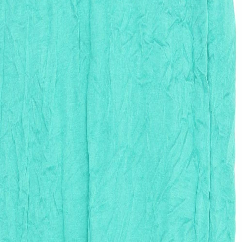 Geri by NEXT Womens Green Viscose Maxi Size 8 V-Neck Pullover