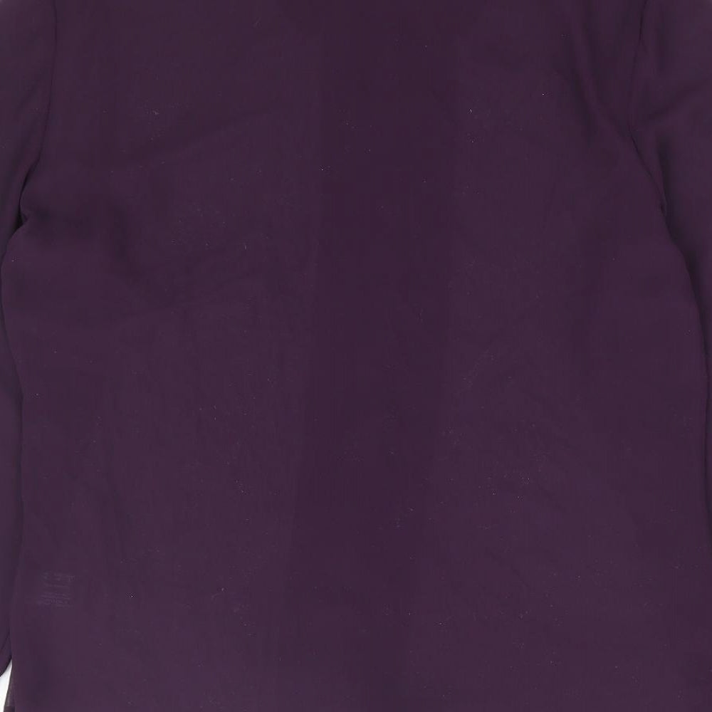 Planet Womens Purple Polyester Basic Button-Up Size 8 Collared