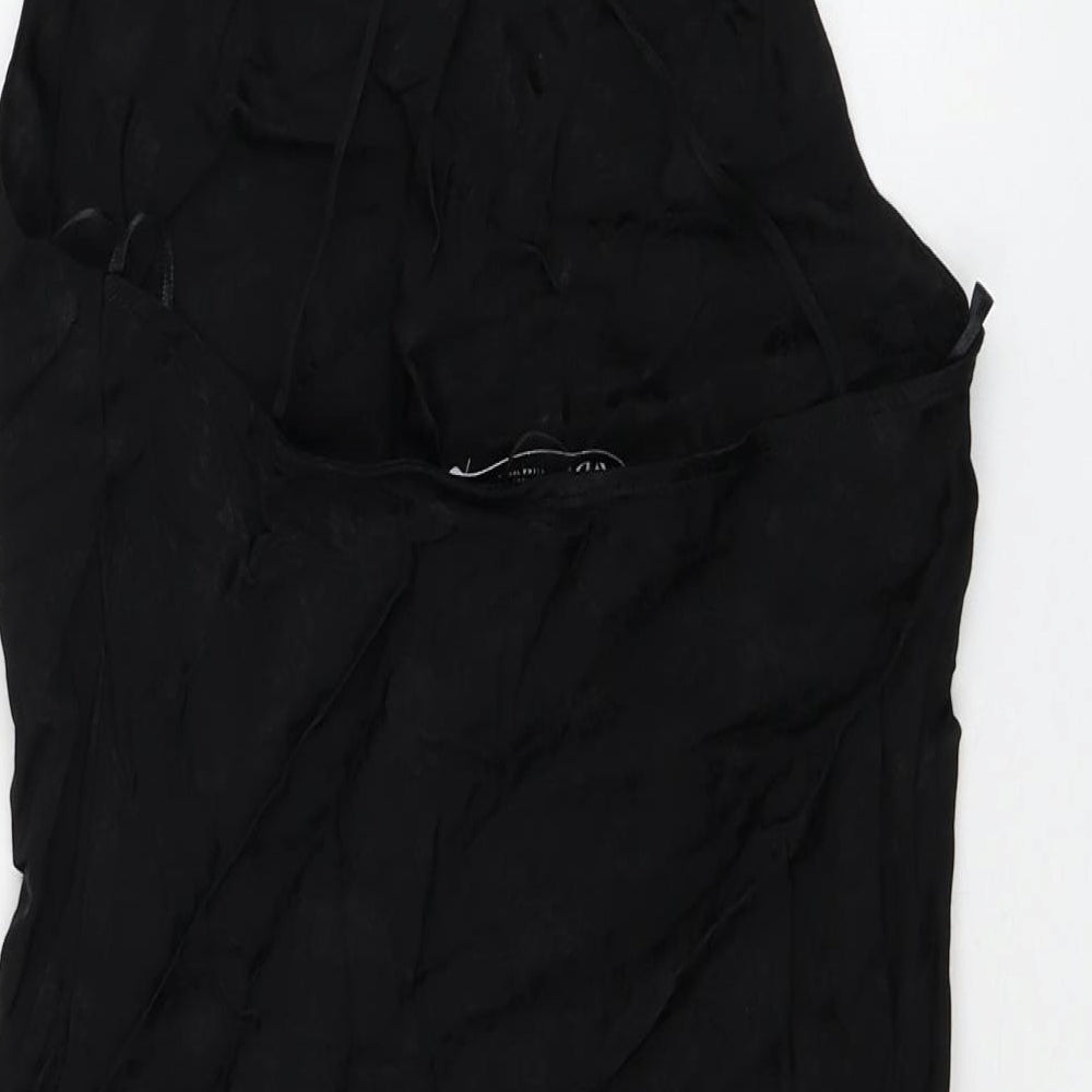 Zara Womens Black Floral Viscose Shift Size XS Square Neck Pullover