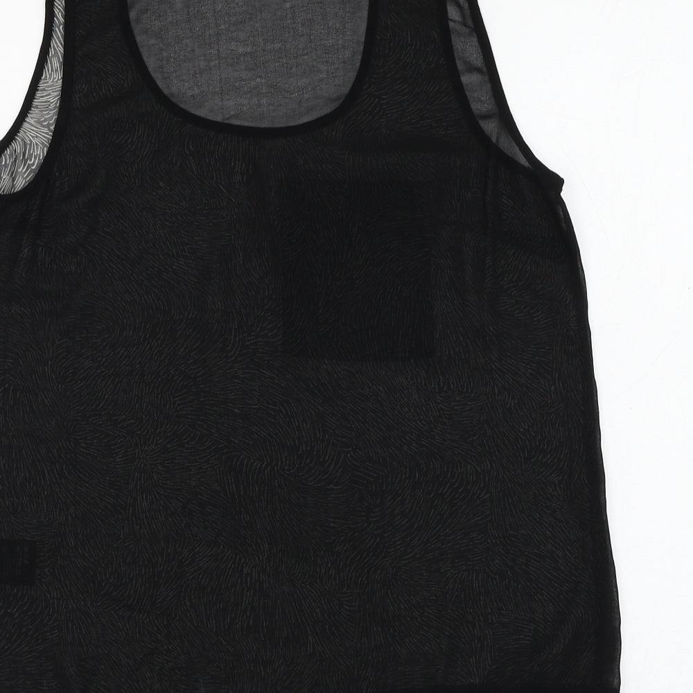 Clements Ribeiro Womens Black Geometric Polyester Camisole Tank Size M Round Neck