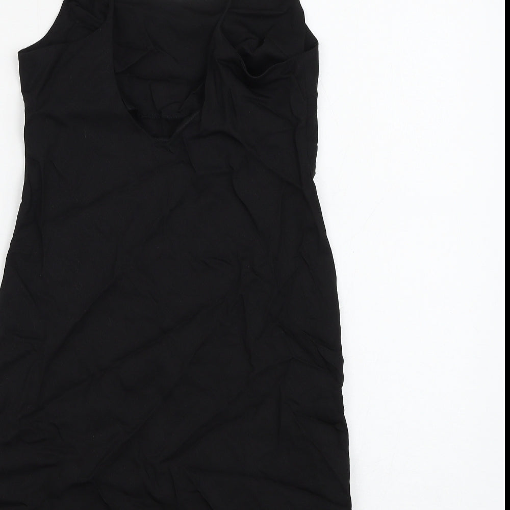 ASOS Womens Black Viscose Mini Size 8 Square Neck Pullover