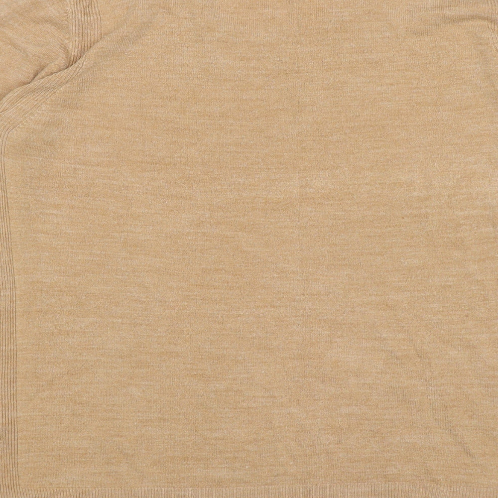 Marks & Spencer Womens Beige Round Neck Acrylic Pullover Jumper Size 16