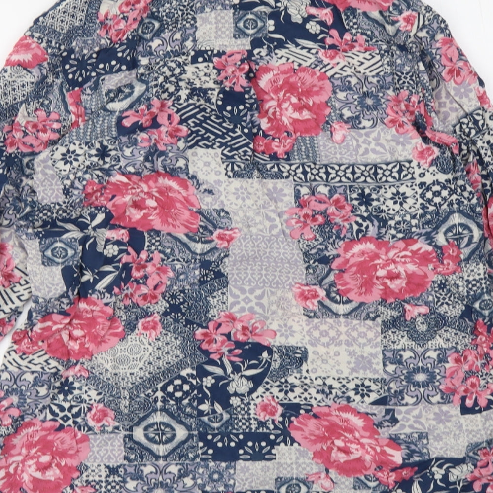 Monsoon Womens Multicoloured Floral Viscose Basic Button-Up Size 8 Collared
