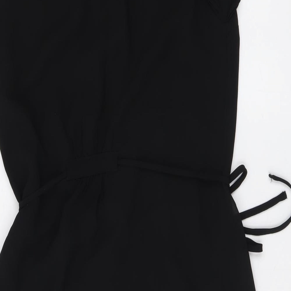 H&M Womens Black Polyester A-Line Size XS V-Neck Pullover