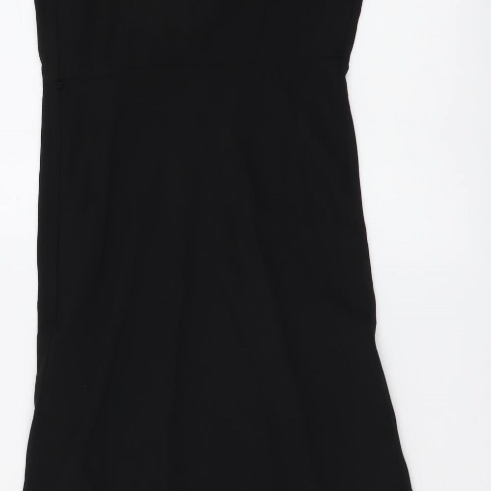 H&M Womens Black Polyester A-Line Size 4 V-Neck Pullover