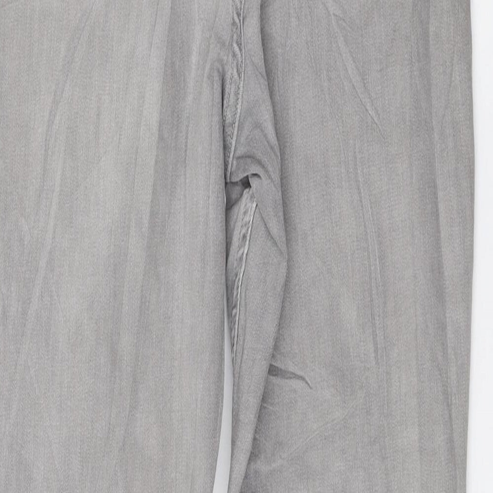Marks & Spencer Womens Grey Cotton Skinny Jeans Size 12 L27 in Regular Zip