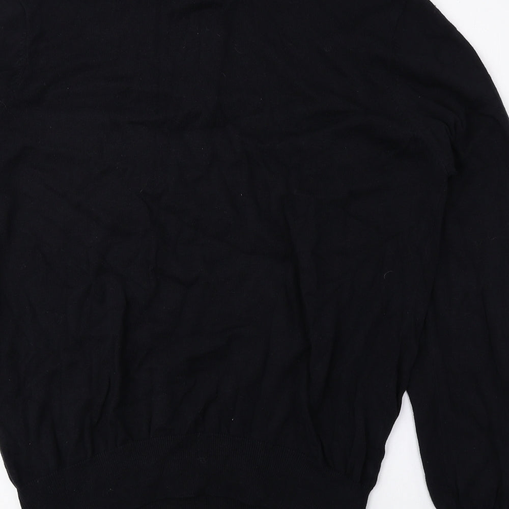 Cedarwood State Mens Black Collared Cotton Pullover Jumper Size XL