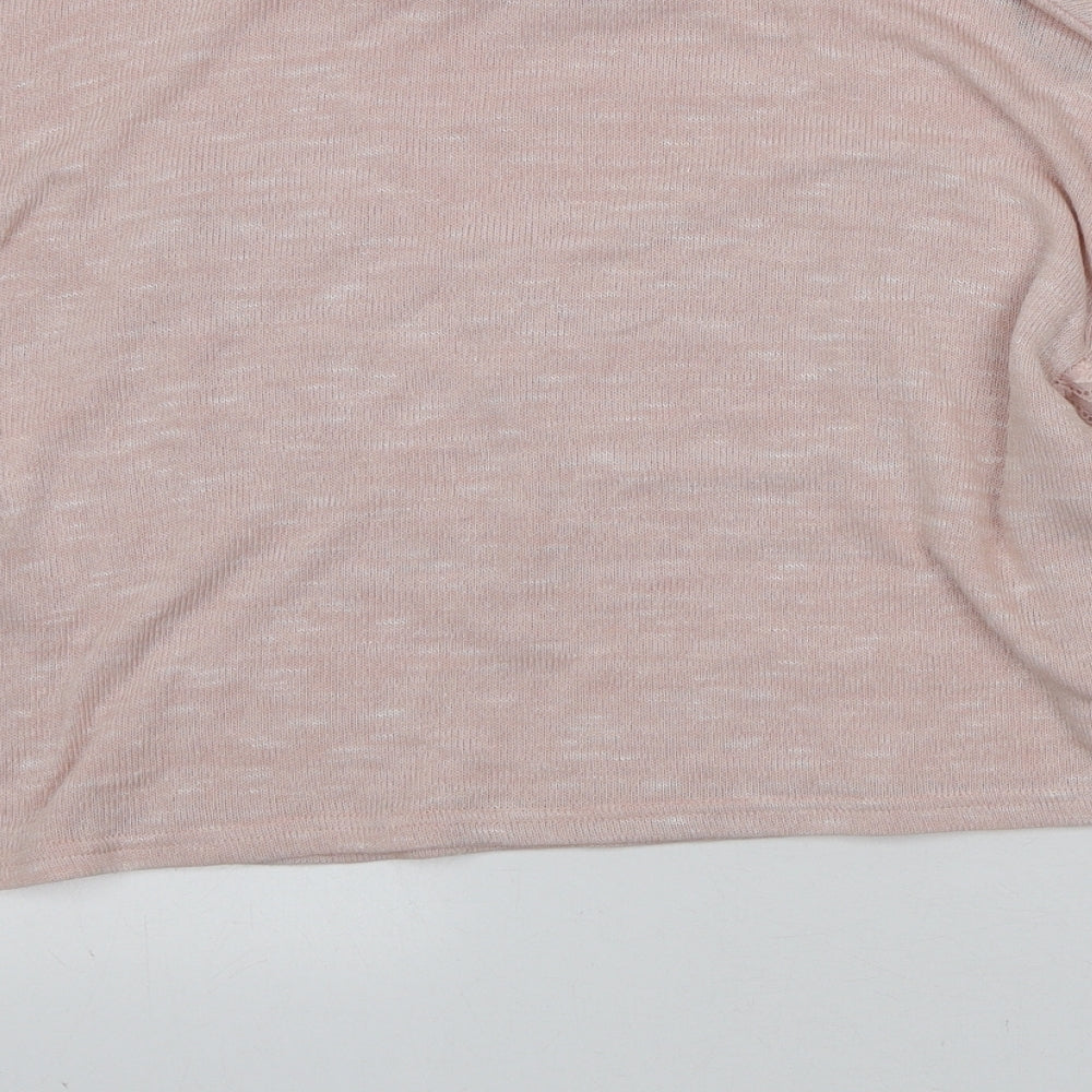 H&M Womens Pink Round Neck Polyester Pullover Jumper Size S - Lace detail