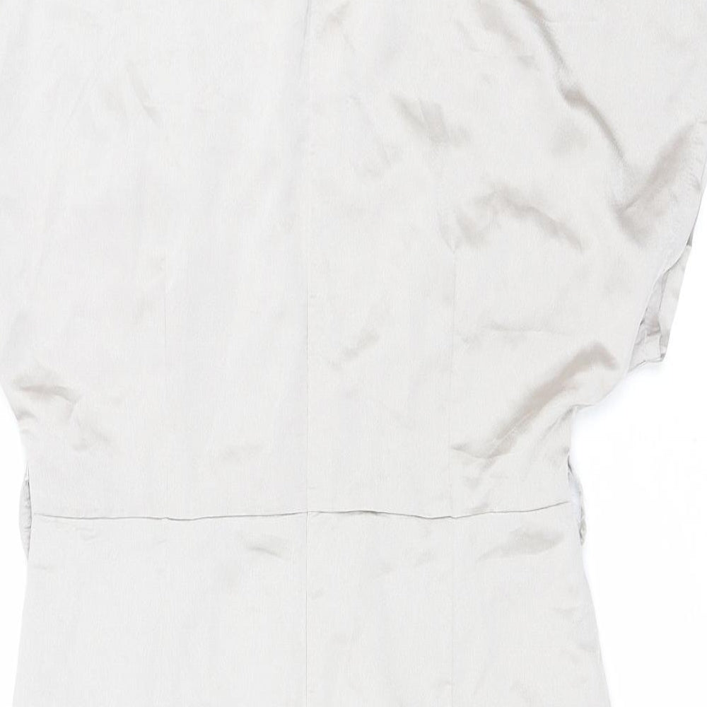 Nasty Gal Womens Grey Polyester Mini Size 6 V-Neck Zip