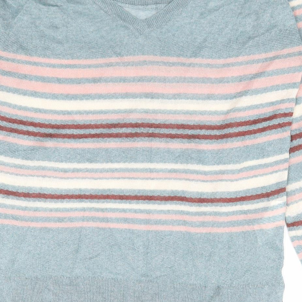 Promod Womens Multicoloured Boat Neck Striped Viscose Pullover Jumper Size S