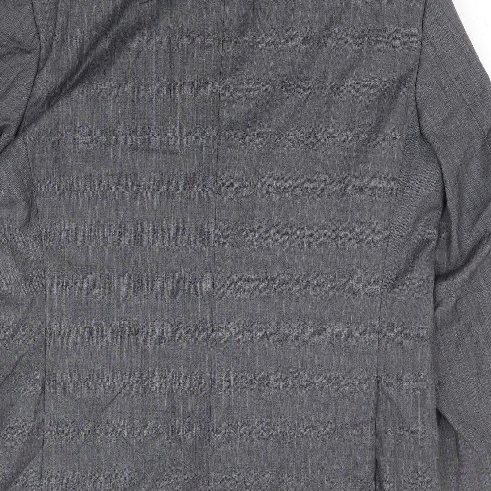 Brook Tavener Mens Grey Polyester Jacket Suit Jacket Size 40
