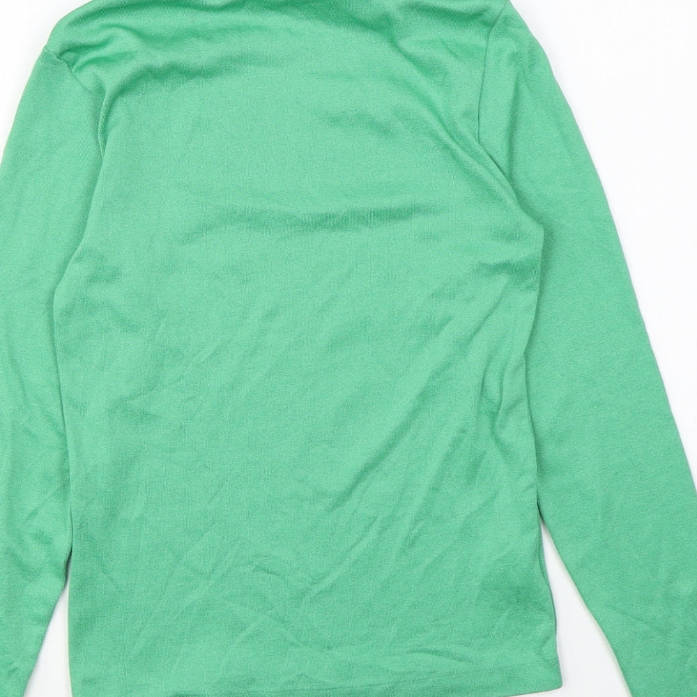 St Michael Girls Green Roll Neck Nylon Pullover Jumper Size 4 Years Pullover