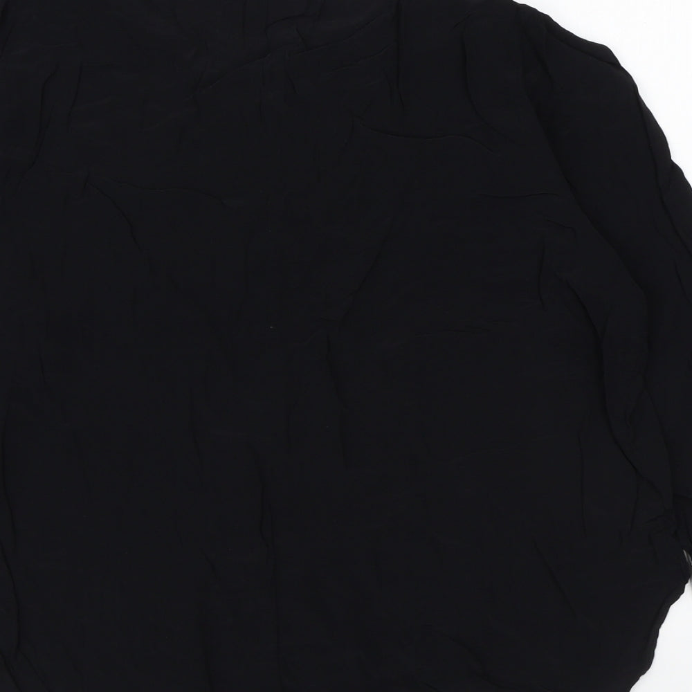 Gap Womens Black Viscose Basic Blouse Size M Round Neck