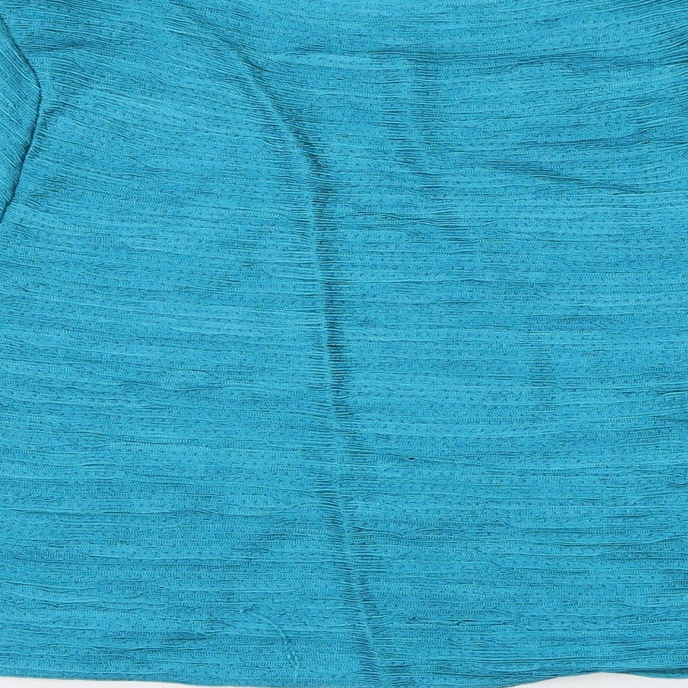 Klass Womens Blue V-Neck Polyester Cardigan Jumper Size L