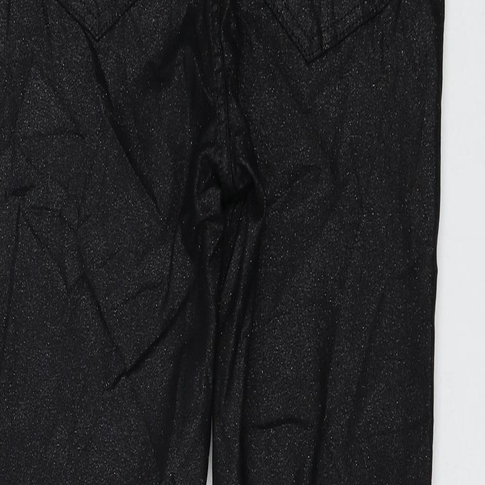 Marks & Spencer Womens Black Viscose Skinny Jeans Size 10 L28 in Regular Zip