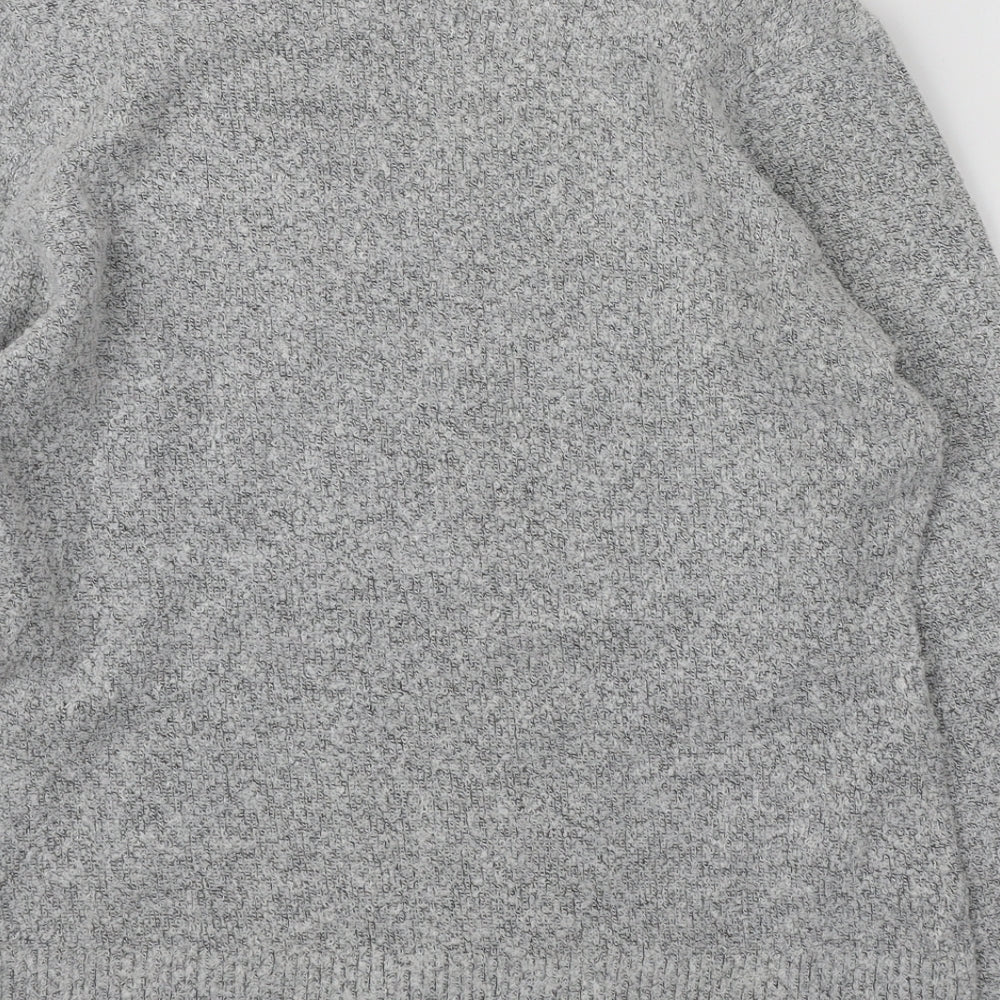 M&Co Womens Grey V-Neck Acrylic Pullover Jumper Size L