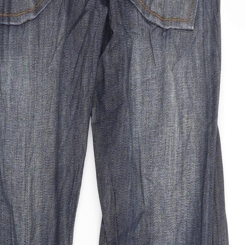Preworn Mens Blue Cotton Straight Jeans Size 32 in L33 in Regular Button