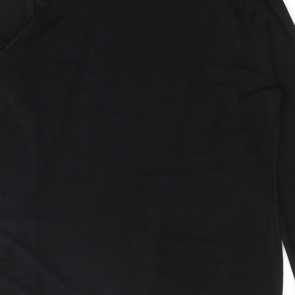 Bonmarché Womens Black V-Neck Polyester Cardigan Jumper Size M