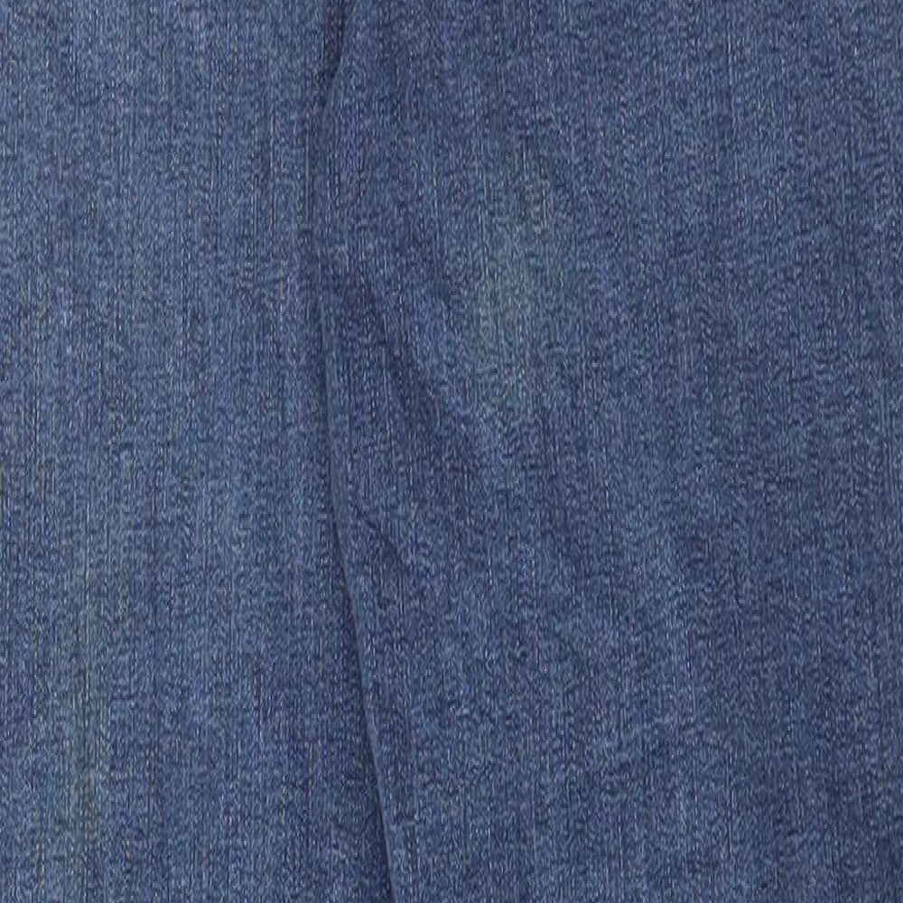 Marks & Spencer Womens Blue Cotton Skinny Jeans Size 8 L26 in Regular Button