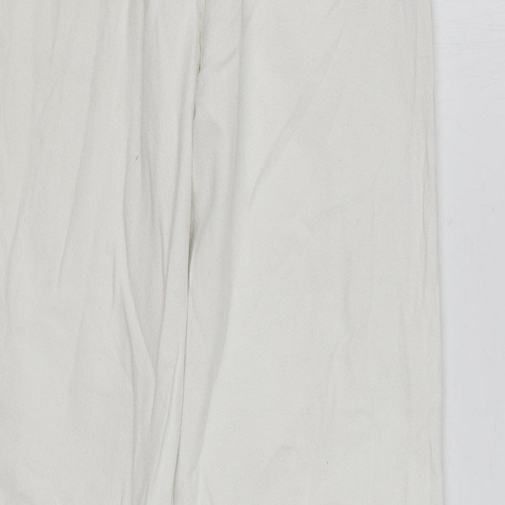 SHEIN Womens White Cotton Straight Jeans Size 28 in L29 in Regular Zip
