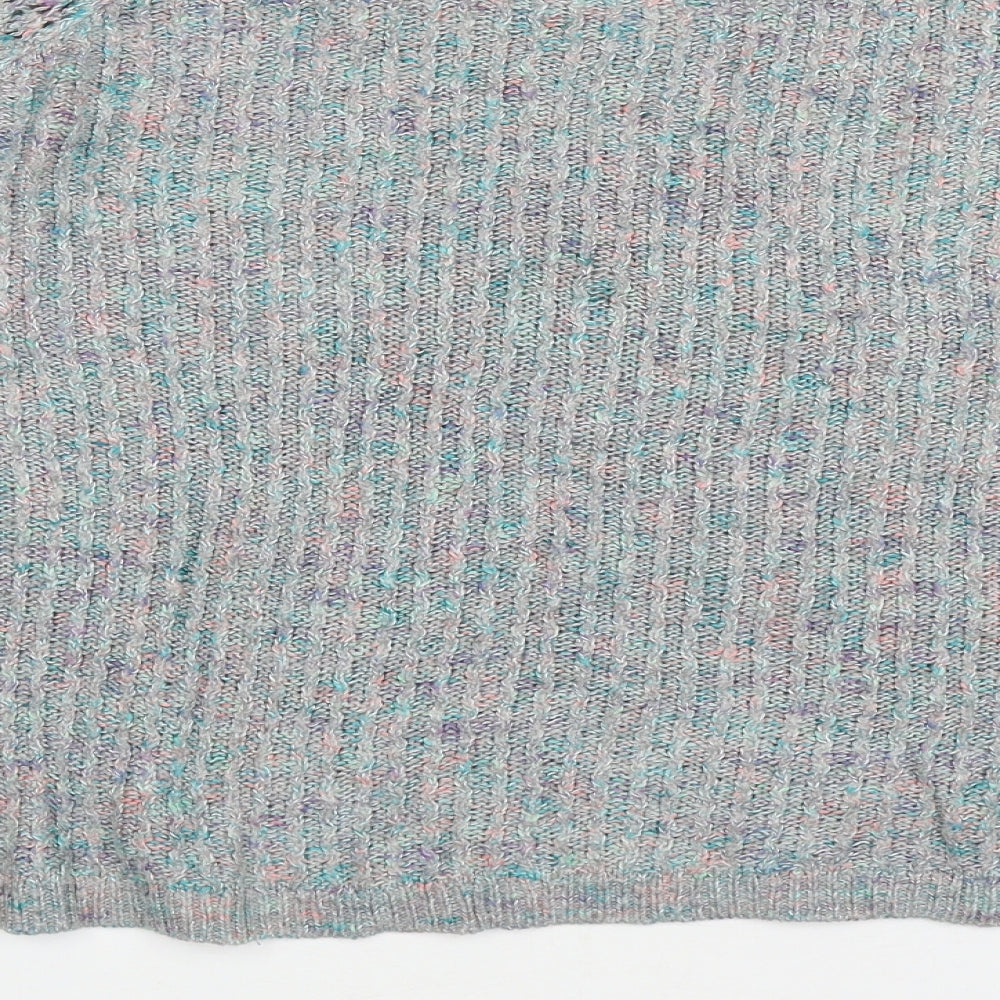 Monsoon Womens Grey Round Neck Acrylic Pullover Jumper Size 16 - Flecked