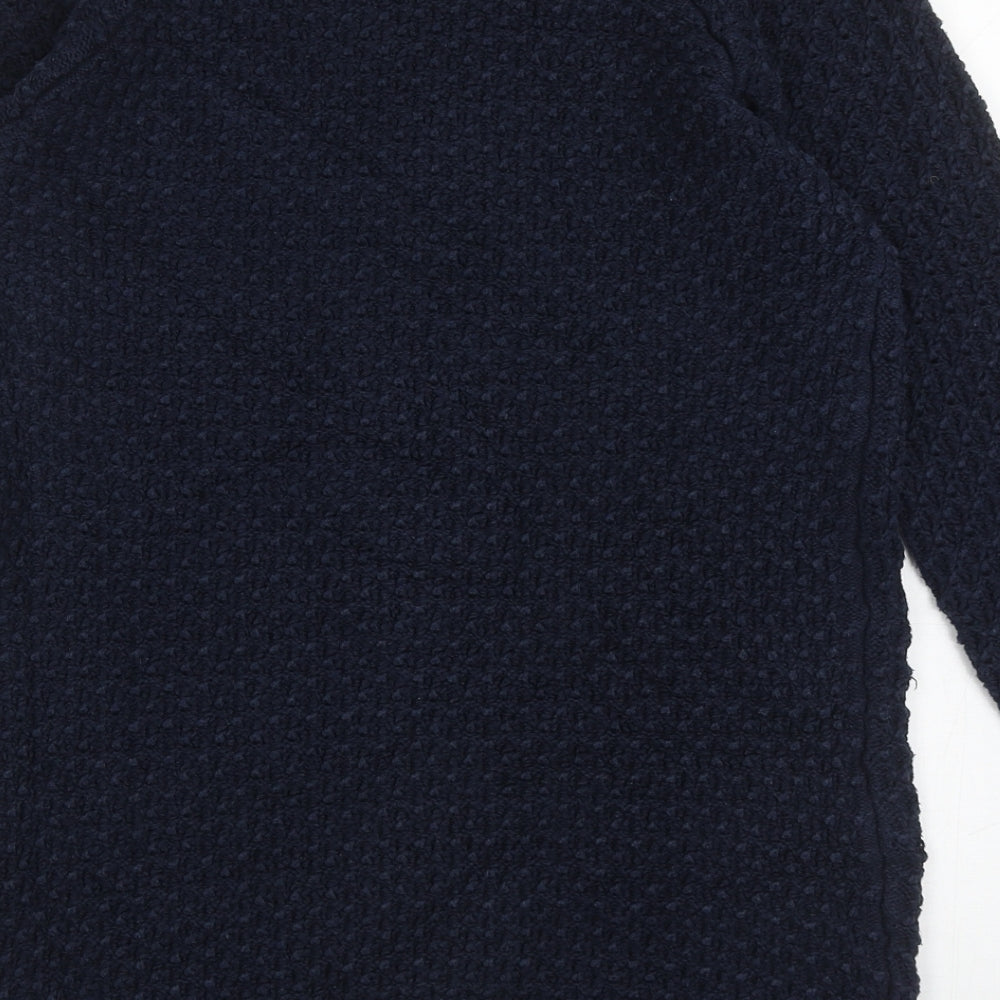 Wallis Womens Blue Round Neck Cotton Pullover Jumper Size S