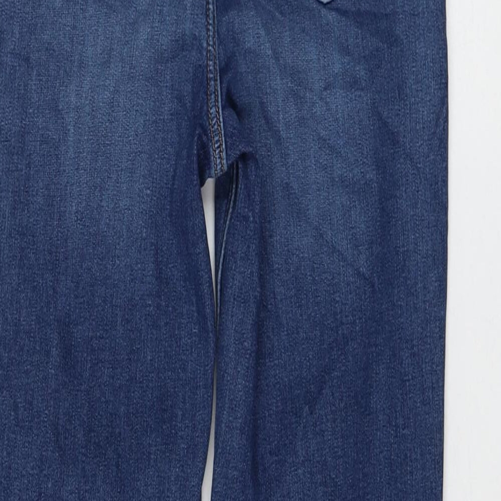 Marks & Spencer Womens Blue Cotton Skinny Jeans Size 6 L26 in Regular Zip