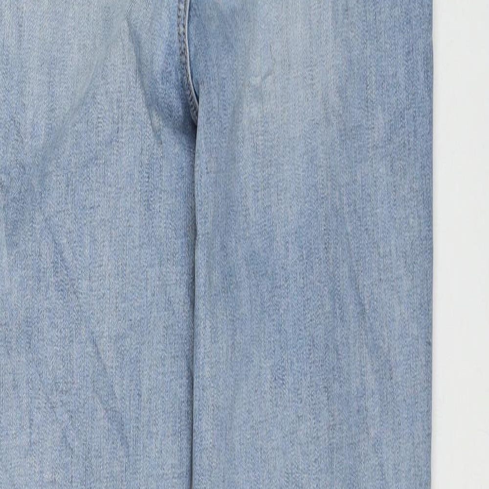 Marks & Spencer Womens Blue Cotton Skinny Jeans Size 8 L30 in Regular Zip