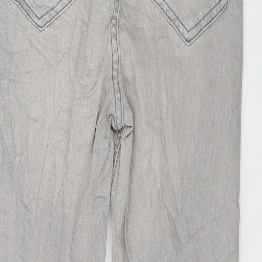 Marks & Spencer Womens Grey Cotton Skinny Jeans Size 8 L26 in Regular Zip