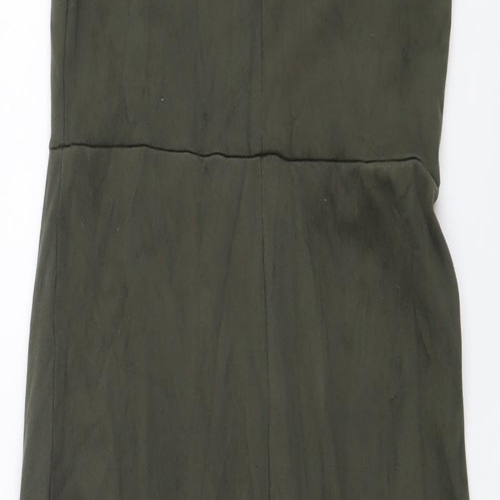 Atmosphere Womens Green Polyester Bodycon Size 8 Mock Neck Pullover