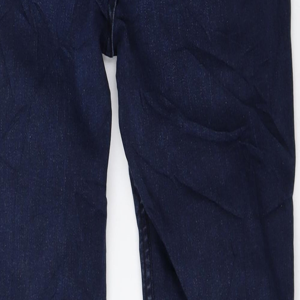 Marks & Spencer Womens Blue Cotton Skinny Jeans Size 6 L25.5 in Regular Zip