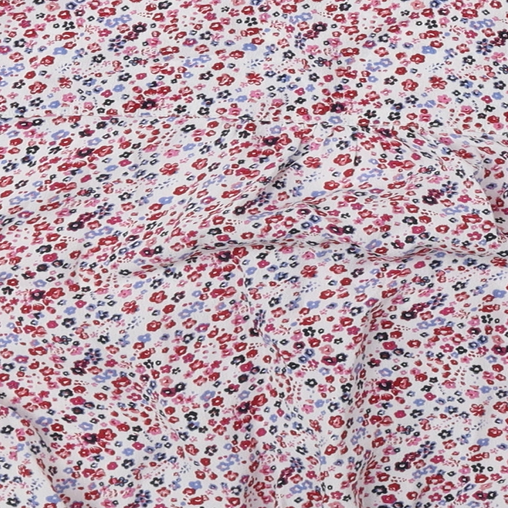 Jack Wills Womens Multicoloured Floral Viscose Basic Blouse Size 4 V-Neck