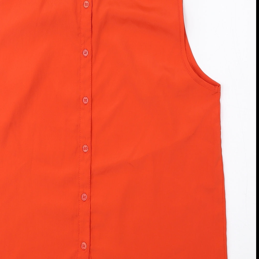 ASOS Womens Orange Polyester Basic Blouse Size 12 Round Neck