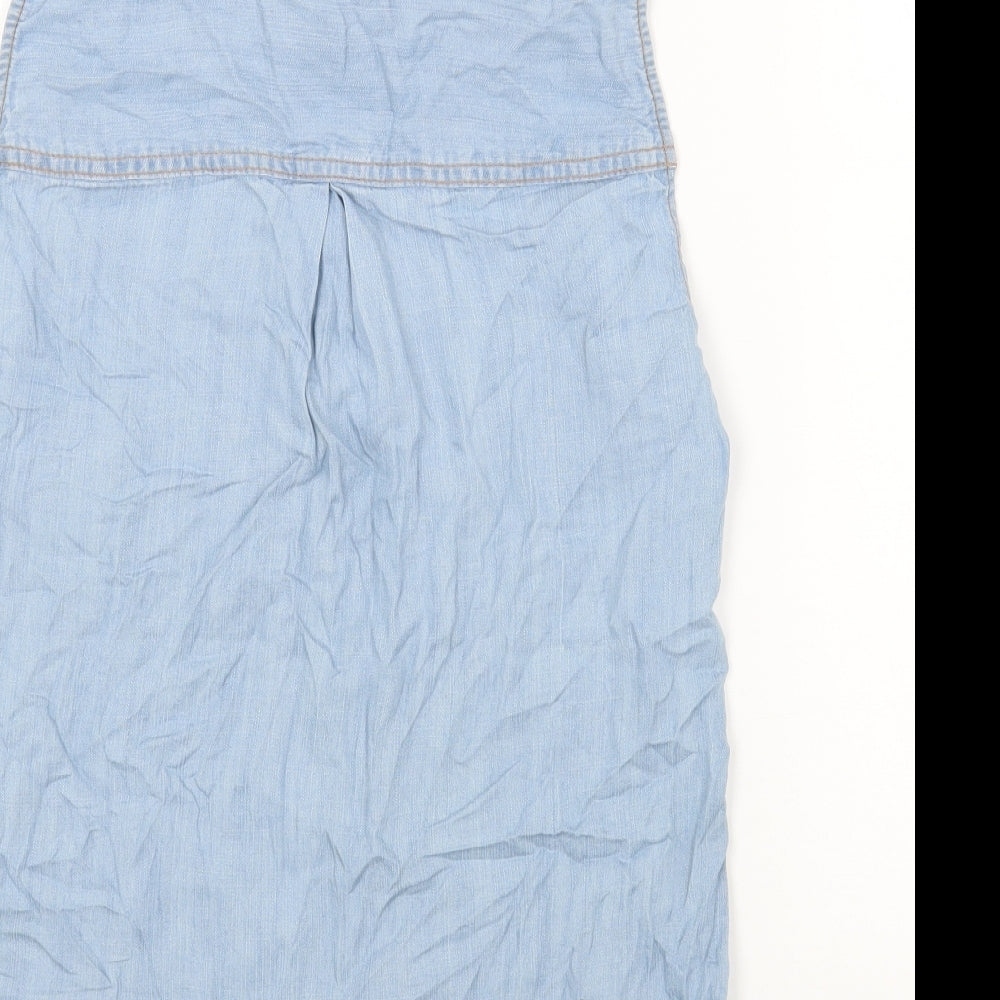 Marks & Spencer Womens Blue Lyocell Basic Button-Up Size 6 Collared