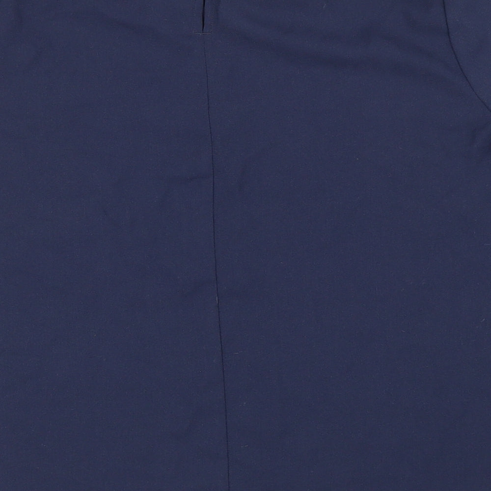 Marks & Spencer Womens Blue Polyester Basic Blouse Size 12 Round Neck