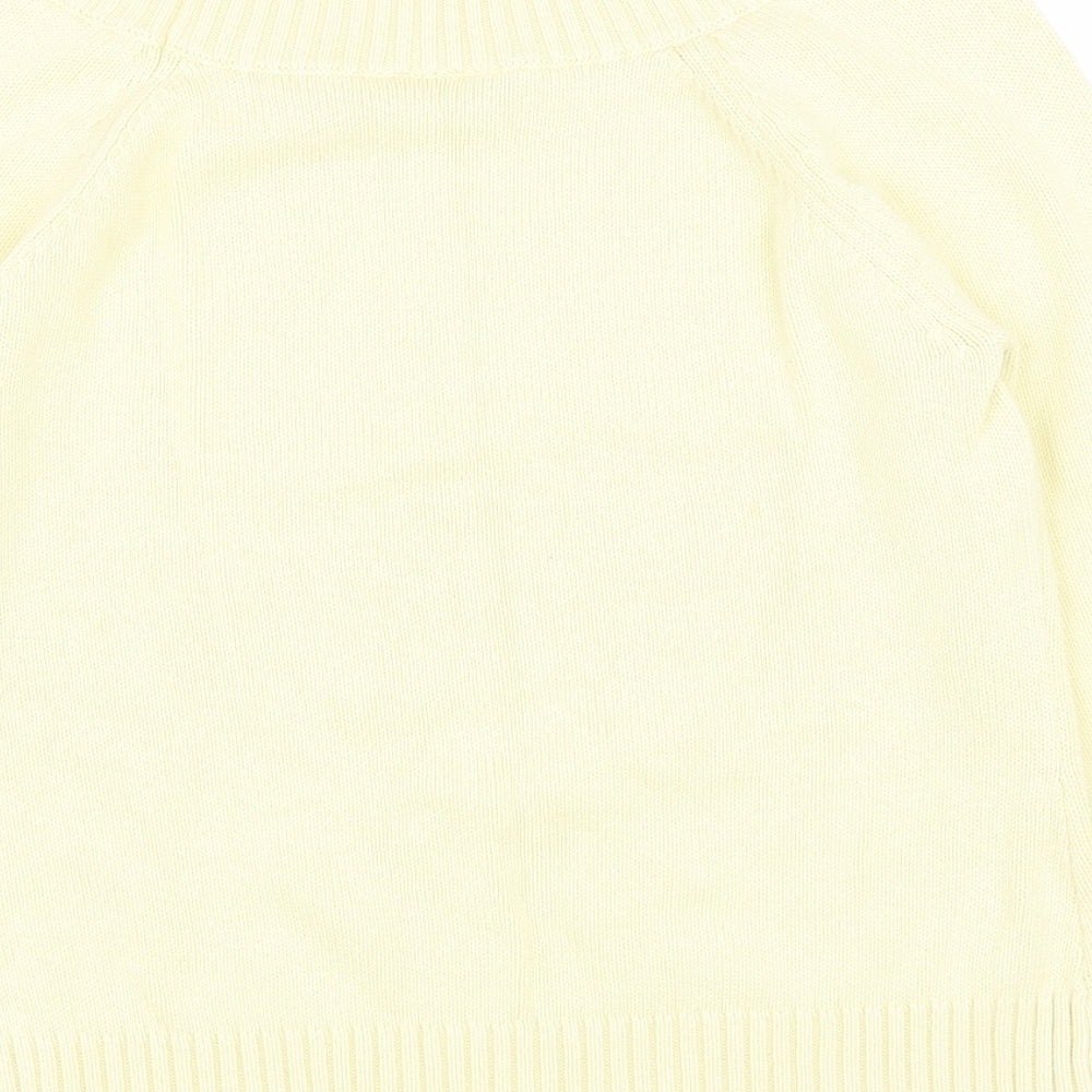 BHS Womens Yellow Boat Neck Cotton Pullover Jumper Size 12