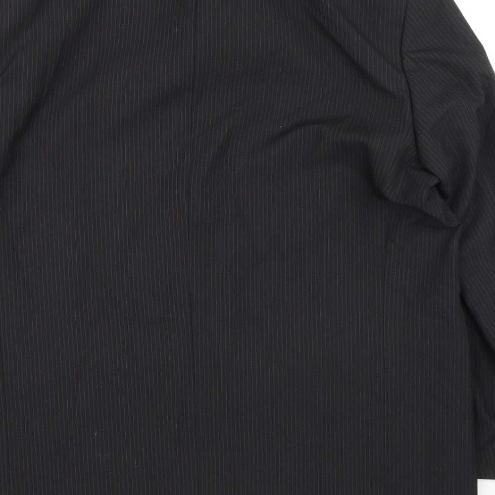 Classics Mens Black Striped Jacket Blazer Size M Button - Pin striped