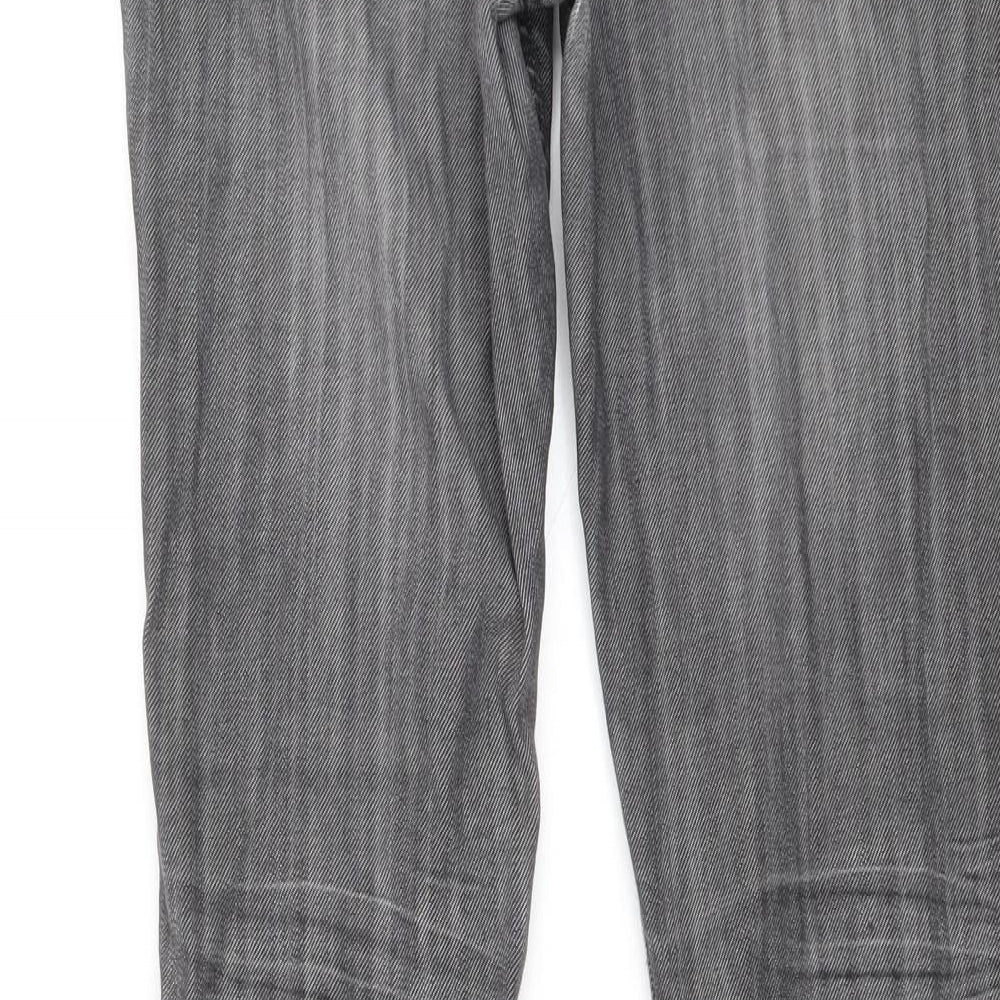 Preworn Womens Grey Cotton Skinny Jeans Size 28 in L30 in Regular Zip