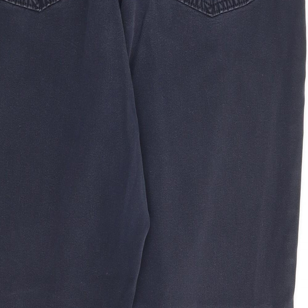 Marks & Spencer Womens Blue Cotton Straight Jeans Size 34 in L28 in Regular Zip