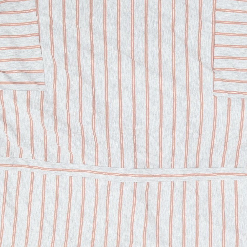 Principles Womens Grey Striped Polyester Basic Blouse Size 18 Round Neck - Batwing