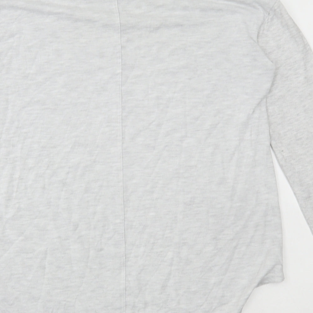 NEXT Womens Grey Viscose Basic T-Shirt Size 12 Mock Neck