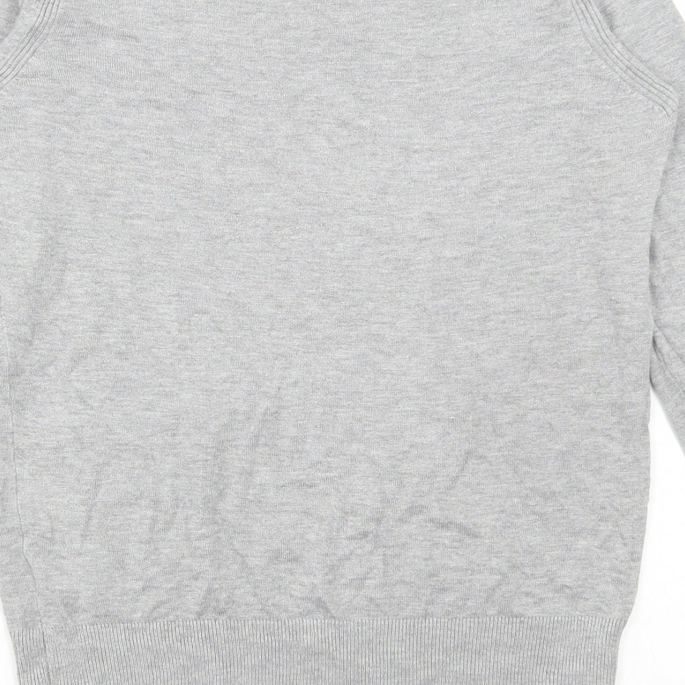 PEP&CO Womens Grey Scoop Neck Viscose Pullover Jumper Size 12