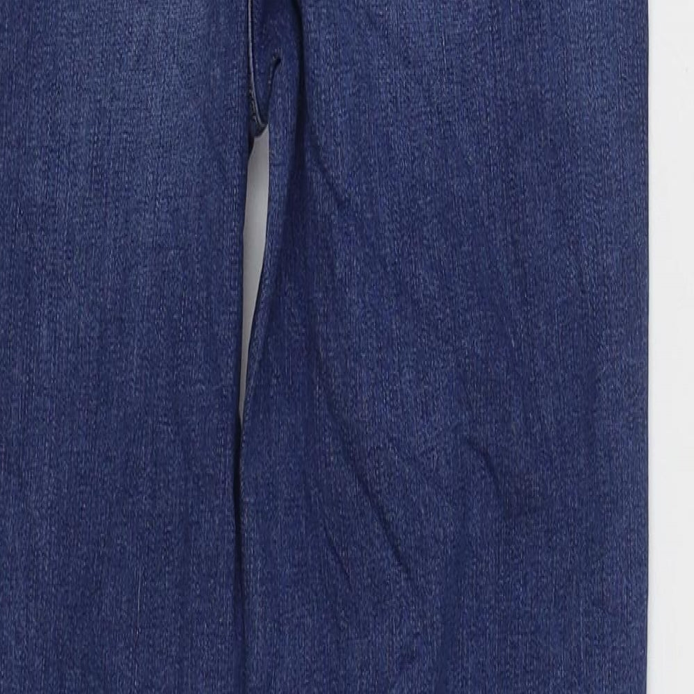Marks & Spencer Womens Blue Cotton Skinny Jeans Size 6 L28 in Regular Zip