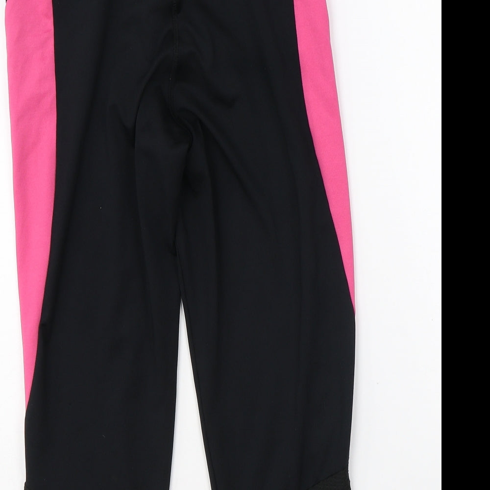 F&F Womens Black Polyester Compression Leggings Size 10 L19 in Regular Pullover